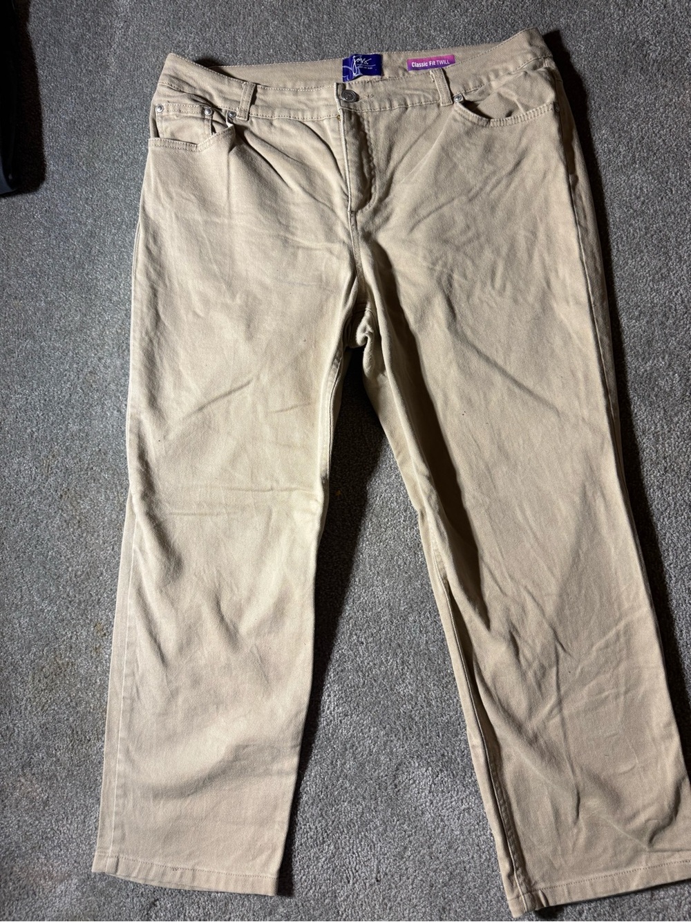 Just My Size Khaki Classic Fit Twill Pants 18